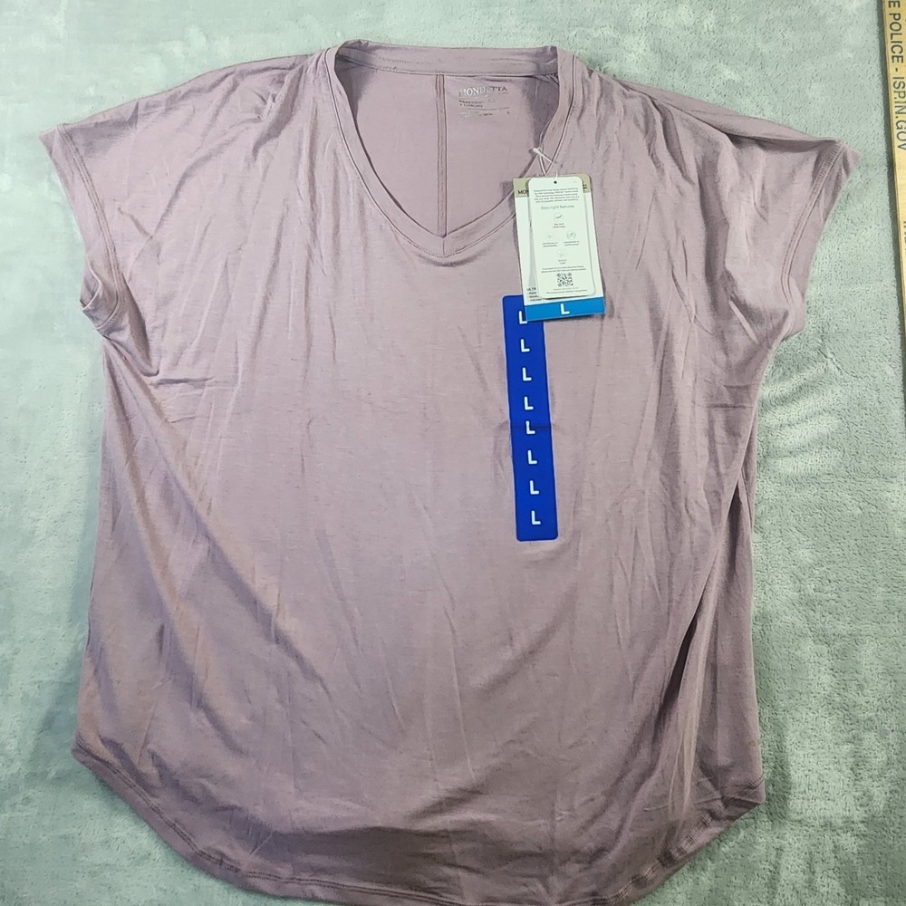 Mondetta Women's Ultra Soft V-Neck‎ Tee Elderberry size L